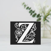 Extravaganter Buchstabe Z Postkarte (Stehend Vorderseite)