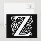 Extravaganter Buchstabe Z Postkarte (Vorne/Hinten)