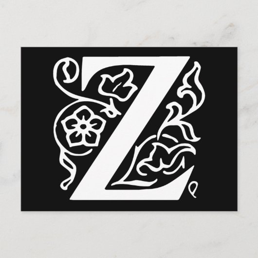 Extravaganter Buchstabe Z Postkarte (Vorderseite)