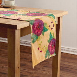 Extravaganter Burgund-Rose-Runner Großer Tischläufer