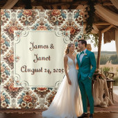 Extravaganter Buttercreme-Flora-Hochzeitsvorhang Wandteppich