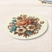 Extravaganter Buttercreme-Untersetzer Runder Pappuntersetzer (Angewinkelt)