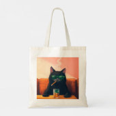 Extravaganter Cat Drink Whiskey Tragetasche (Rückseite)