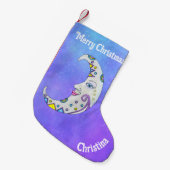 Extravaganter Crescent Moon Hübsche Gesichter Farb Kleiner Weihnachtsstrumpf (Vorderansicht (hängend))