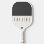 Extravaganter dunkelgrauer weißer Farbblock PICKLE Pickleball Schläger (Vorderseite)