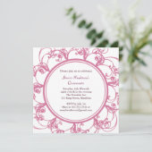 Extravaganter Einladung zur Quinceanera (pink) (Stehend Vorderseite)