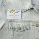 Extravaganter eleganter Gold & White Baroque Hochz Namensschild (Beispiel)