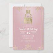 Extravaganter eleganter Rosa & Gold Nutcracker 1.  Einladung (Vorderseite)