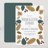 Extravaganter Erntedank Herbst Abendessen Party Bi Einladung (Vorne/Hinten)