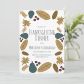 Extravaganter Erntedank Herbst Abendessen Party Bi Einladung (Stehend Vorderseite)