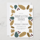 Extravaganter Erntedank Herbst Abendessen Party Bi Einladung (Vorderseite)