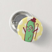 Extravaganter Essiggurken-Knopf Button (Vorne & Hinten)