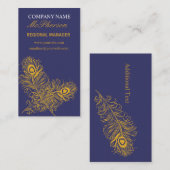 Extravaganter Feder-Pfau versieht elegante Visitenkarte (Vorne/Hinten)