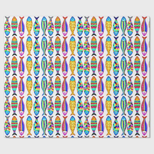 Extravaganter Fisch Geschenkpapier (Flach)