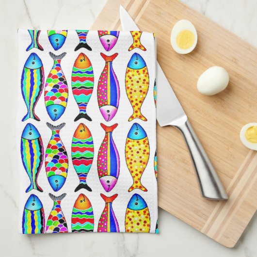 Extravaganter Fisch Geschirrtuch (Viertel Falte)