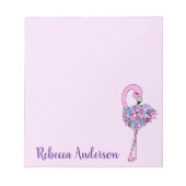 Extravaganter Flamingo Notepad Notizblock (Vorderseite)