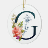 Extravaganter floraler Monogramm Buchstabe G Keramik Ornament (Links)