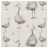 Extravaganter Flug: Weiße Gänse Stoff (Nahaufnahme)