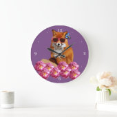 Extravaganter Fox, lila Wand-Uhr Große Wanduhr (Zuhause)