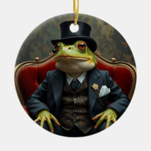 Extravaganter Frosch Keramik Ornament