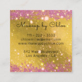 Extravaganter Funkelnd Rosa- und Goldmakeup-Künstl Quadratische Visitenkarte (Rückseite)