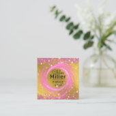 Extravaganter Funkelnd Rosa- und Goldmakeup-Künstl Quadratische Visitenkarte (Stehend Vorderseite)