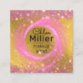 Extravaganter Funkelnd Rosa- und Goldmakeup-Künstl Quadratische Visitenkarte (Vorderseite)