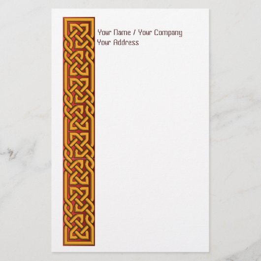 Extravaganter gefüllter Celtic knotet Gold Briefpapier (Vorderseite)