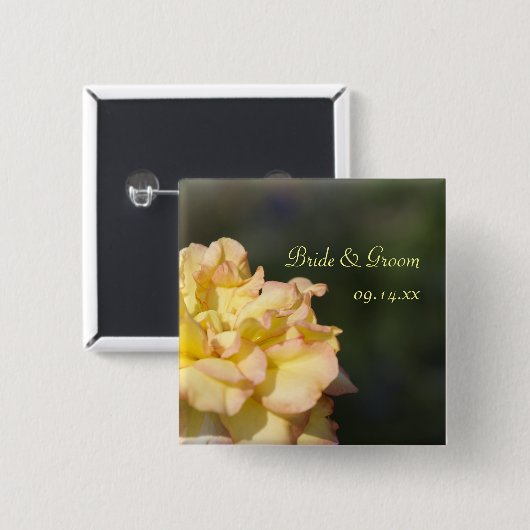 Extravaganter Gelbrosenknopf Button (Vorne & Hinten)