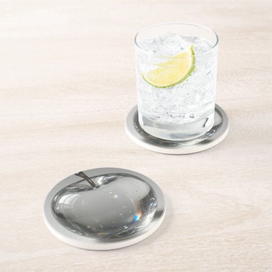 extravaganter glänzender Apfel Getränkeuntersetzer (Seite)