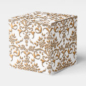 Extravaganter Gold- und WeißblumenDamast Geschenkschachtel (Vorderseite)