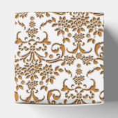Extravaganter Gold- und WeißblumenDamast Geschenkschachtel (Oben)