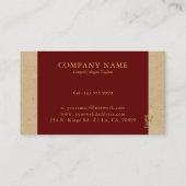 Extravaganter Goldbrief der Monogramme auf Rot und Visitenkarte (Rückseite)