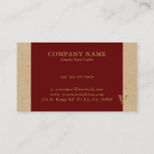 Extravaganter Goldbrief V Monogramm auf Rot und Ka Visitenkarte (Rückseite)