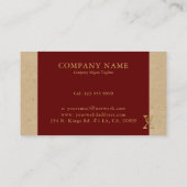 Extravaganter Goldbuchstabe X Monogramm auf Rot un Visitenkarte (Rückseite)