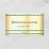 Extravaganter Goldeffekt Aquamariner Glitzer Spark Visitenkarte (Vorderseite)