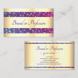 Extravaganter Goldeffekt Lila Glitzer Spargel Visitenkarte