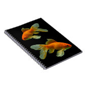Extravaganter Goldfish auf Schwarz-Notebook Notizblock (Rechte Seite)