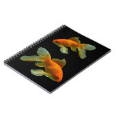 Extravaganter Goldfish auf Schwarz-Notebook Notizblock (Linke Seite)