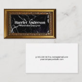 Extravaganter Goldrahmen | Schwarzer Marmor Visitenkarte (Vorne/Hinten)