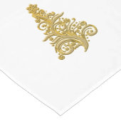 Extravaganter Goldweihnachtsbaum-klassischer Retro Kurzer Tischläufer (Ecke)