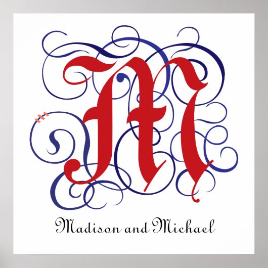 Extravaganter Gothic Caps Letter M, 300dpi PNG Poster (Vorne)