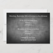 Extravaganter gotischer Kronleuchter auf grauer, s Einladung (Rückseite)