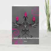 Extravaganter gotischer Kronleuchter in Rosa zum G Karte (Rückseite)