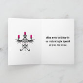 Extravaganter gotischer Kronleuchter in Rosa zum G Karte (Innenseite)