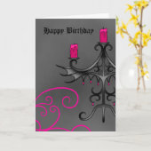 Extravaganter gotischer Kronleuchter in Rosa zum G Karte (Gelbe Blume)