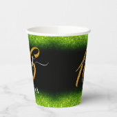 Extravaganter grüner Glitzer Sweet 16 Sechzehn Pap Pappbecher (Links)