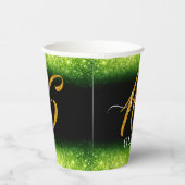 Extravaganter grüner Glitzer Sweet 16 Sechzehn Pap Pappbecher (Rechts)