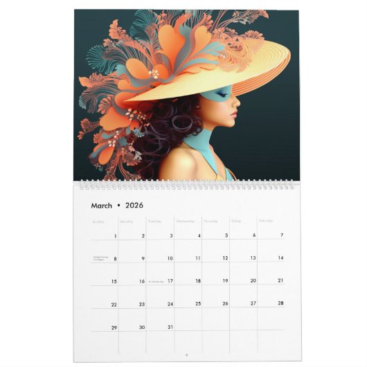 EXTRAVAGANTER HAT PARADE-Kalender Kalender (Mär 2026)