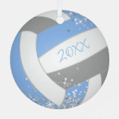 extravaganter hellgrauer Volleyball mit Silberster Ornament Aus Metall (Rückseite)